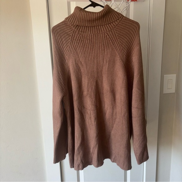 Lillusory Women’s Cozy Brown Turtleneck Sweater 50% Viscose Size L - Picture 3 of 9